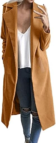 Femei Lung haina jacheta Faux lână strat subțire Trench jacheta femeii jacheta Doamnelor Slim lung solide pardesiu Temperament