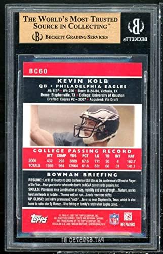 Kevin Kolb Rookie Card 2007 Bowman Chrome BC60 BGS 9.5