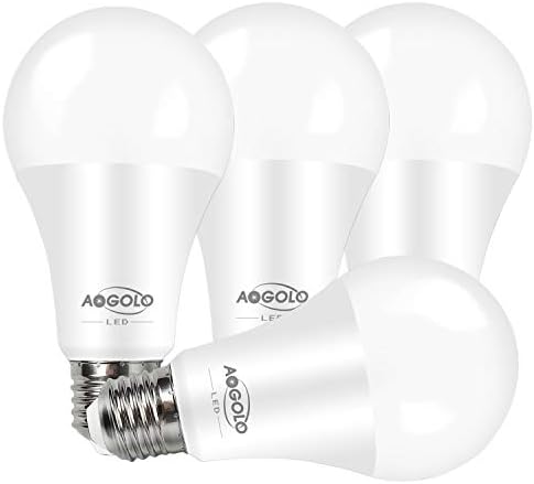 Bec LED AOGOLO A21, pachet 4, Alb cald 2700K,lumeni 16W 1600, echivalent 75-100 wați, reglabil, Unghi fascicul 240 de grade,