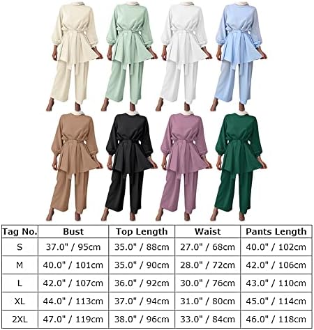 Obeeii Outfituri din Arabia Mijlociu pentru femei Pantaloni cu picioare late cu mânecă lungă set Dubai Roșii musulmane islamice