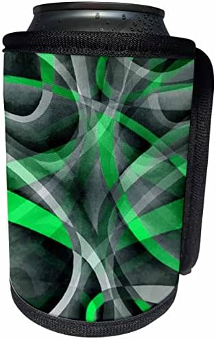 3Drose Eightye Green On Grey Abstract Strip Modern - Can Can Wrap Bottle