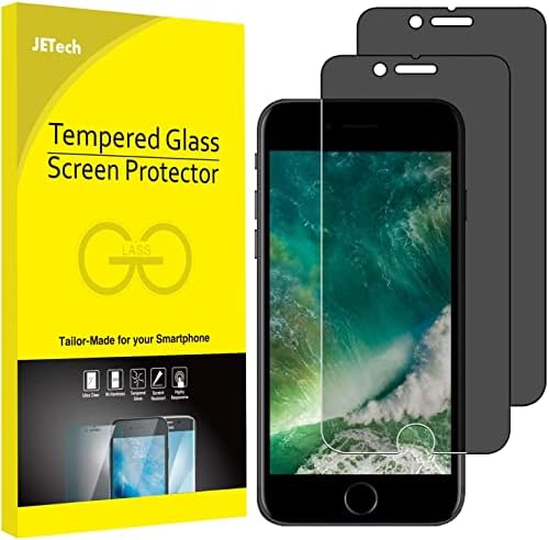 Protector de ecran de confidențialitate Jetech pentru iPhone 8 Plus și iPhone 7 Plus, film de sticlă temperat anti-spy, 2 pachete