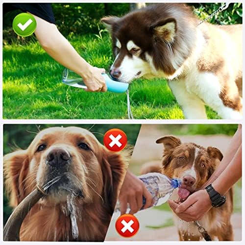 Sticlă de apă pentru câini, dozator mare de sticlă de apă pentru câini cu capacitate de 19 oz, sticlă portabilă de apă pentru