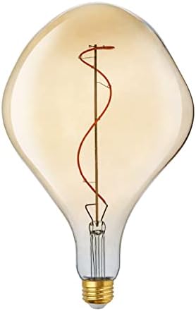 Mvleriud Decorative LED mare pandantiv bec, A165S, chihlimbar sticlă, spirala Filament, Dimmable, 2200K Cald Alb, 200lm , 4W,