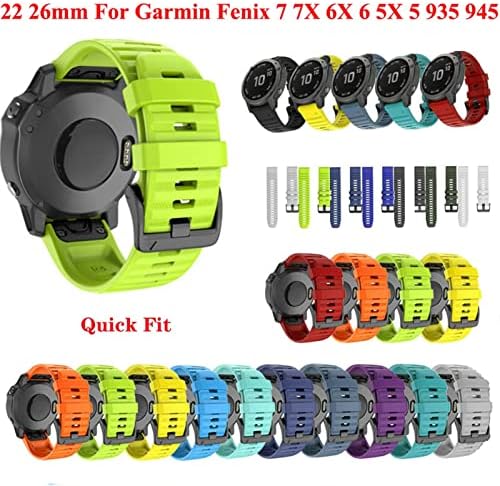 Daikmz 26 20 22mm Silicon Quick Release Watchband curea pentru Garmin Fenix 7x 6x ceas EasyFit curea de bandă pentru încheietura