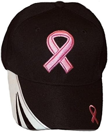 Bărbați / Femei pereche de două Breast Cancer Awareness Black & amp; Pink Ribbon Caps Pălării