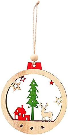 Pandantiv cu pandantiv cu leagăn de Crăciun desen pandantiv colorat decorațiuni mici copac de Crăciun ornament de lemn STAR