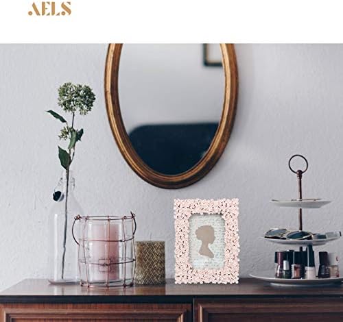 AELS 4x6 inch rame de imagine vintage, rame foto elegante antice cu față din sticlă, afișare foto, perete de masă atârnată,