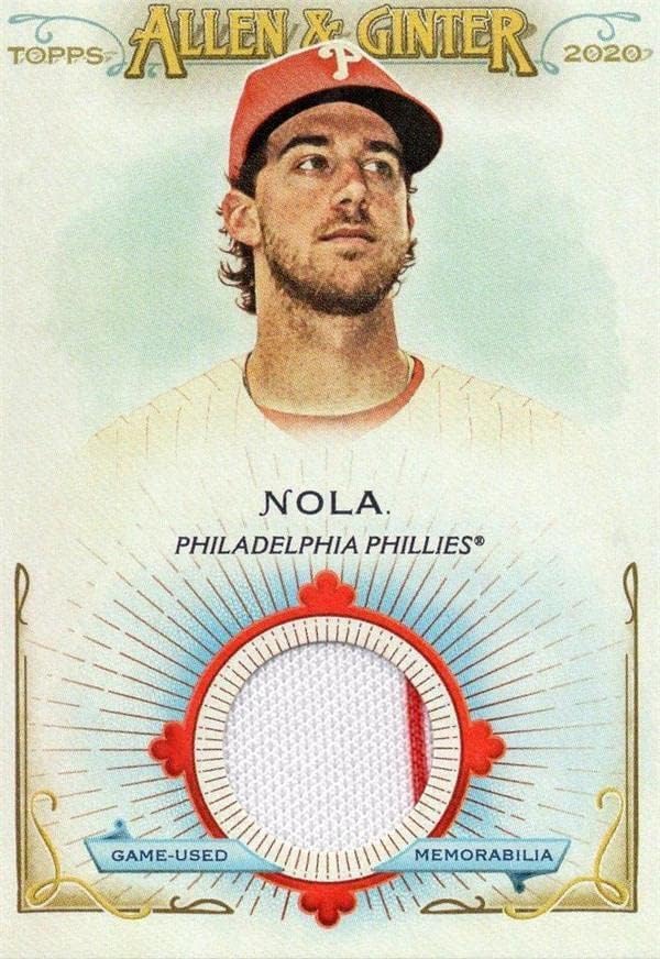 Aaron Nola Player Worn Jersey Patch Baseball Card 2020 Topps Allen & Ginter FSRBAN - MLB Game folosit tricouri