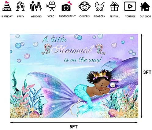 Royal Little Princess Baby Shower fundal violet Mermaid temă Baby Shower fotografie fundal sub mare cântare colorate Treasure
