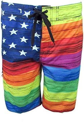 Us Apparel licențiat-pantaloni scurți de bord inspirați de steagul american pentru bărbați Mart