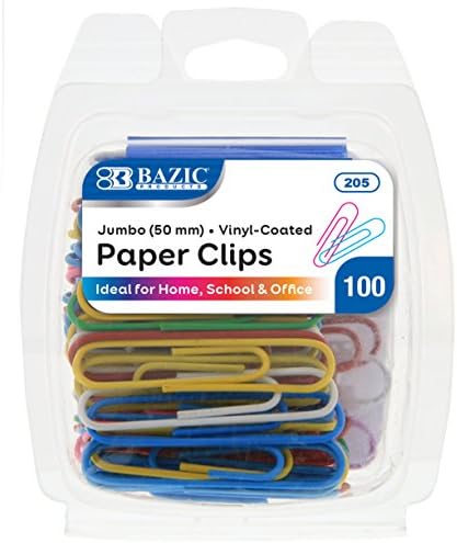 Clipuri de hârtie color Bazic Jumbo pentru organizație de școală, casă și birou