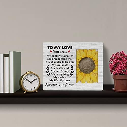 Hoijaumai to My Love Wood Poza Frame Cadou pentru el soțul ei soție soție iubită, iubire romantică citate rame foto din lemn,