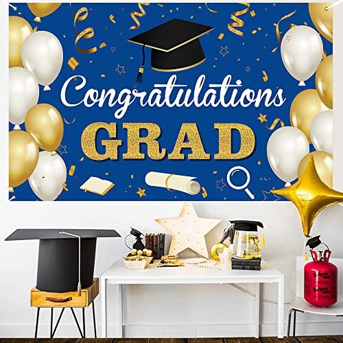 Banner fundal de absolvire Wiipenex 2023 Albastru 70,86 x 43,3 Felicitări Decorațiuni de absolvire baloane de licență Felicitări