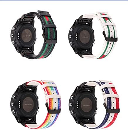 DJDLFA Rapid Rapid Nylon Cowhide Watchbands pentru Garmin Fenix ​​7x 7 6 6x Pro GPS 5 5x 3HR DESCENȚĂ MK1 MK2 CURĂ 22M 26MM