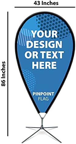 Banner Buzz face -l vizibil Pinpoint Custom Flags Cross Cross Base cu Bag de Apă 43 ”x 86” pentru birou, acasă, publicitate