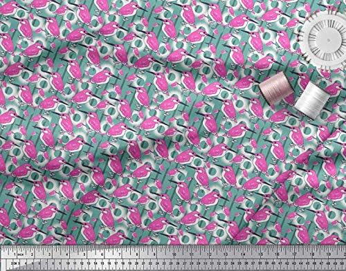 Soimoi bumbac Voile Fabric Dot, Stripe & amp; Bird imprimate Fabric 1 curte 42 Inch lățime