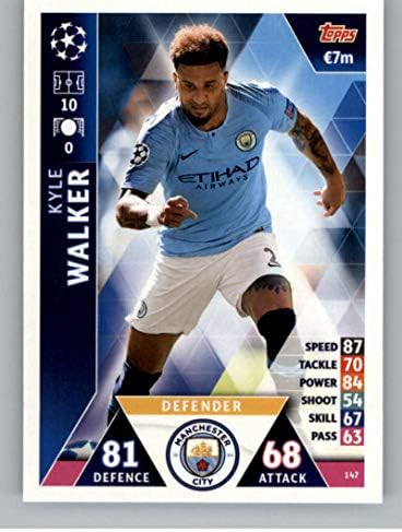 2018-19 Topps UEFA Champions League Match Attax 147 Kyle Walker Manchester City FC Carte de tranzacționare de fotbal