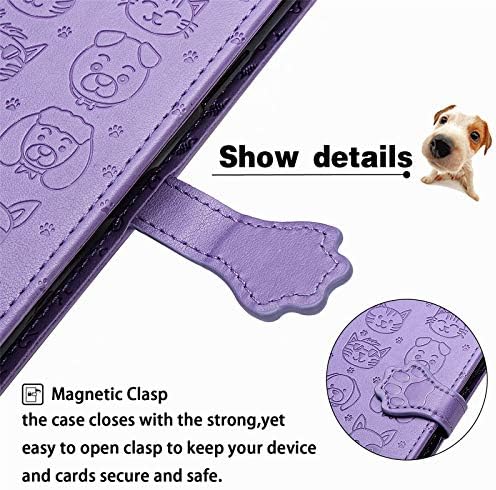 SZYZ Samsung Galaxy S21 Plus Portofel telefon caz, drăguț desen animat Cat Dog model PU piele magnetice incuietoare caz cu