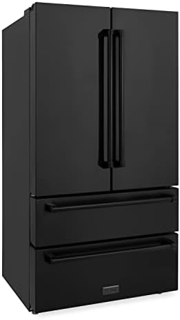 Z linie bucătărie și baie ZLINE 36 în. 22,5 cu. ft Freestanding Franceză ușă frigider cu filtru de gheață în Amprente Rezistent