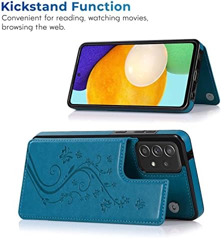 Adirva Pentru Carcasă Portofel Samsung Galaxy A53 5G pentru femei - Design fluture în relief cu suport pentru Card , suport