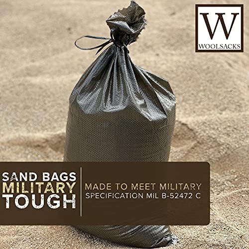 Woolsacks Burlap și 14 ”x 26” pachet de nisip de polipropilenă verde | Baguri de nisip naturale pentru inundații, situații
