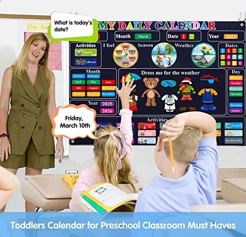 Craftstory Preschool Classroom Calendar Circle-Time Learning Center, calendarul meu zilnic pentru copiii mici de învățare a