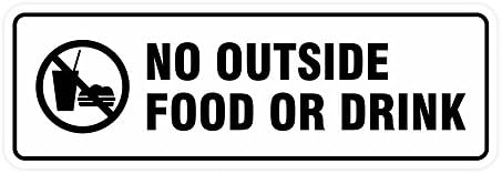 Standard fără mâncare exterioară sau băutură ușă/perete - alb - mediu