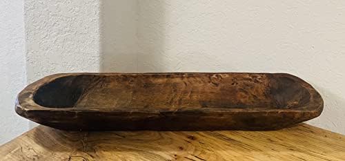 Bol de aluat din lemn 20 în x 6 în x 2 în | Farmhouse bowls decorative rustice w/ defecte