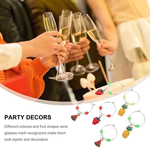 Upkoch nunta tabel Decor 6pcs drăguț pahar de vin farmece Inele fructe forma bea pahar pocal farmece markeri pentru ziua de