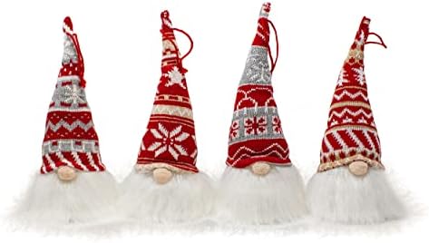 Joyin 4pcs Christmas Light-Up Gnome Decoration Gnome Ornamente, Tomte Nordic Gnomi Decorații de Crăciun, decor de gnome de