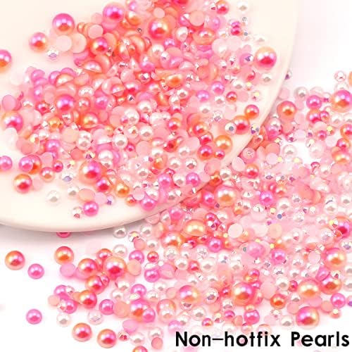 28700 PC -uri Flatback Rinsones Perle de rășină și strasuri de culori mixte Dimensiuni de cristal pentru meșteșuguri unghii