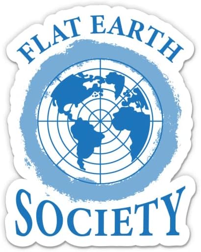 Sticker Flat Earth Society - Autocolant de laptop de 3 - vinil impermeabil pentru mașină, telefon, sticlă de apă - Decal de