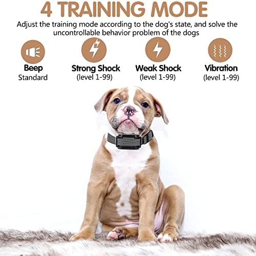 Guler de șoc cu telecomandă pentru câini mari 4 moduri de antrenament pentru câini guler IP67 guler de antrenament impermeabil