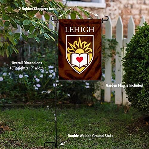Lehigh Mountain Hawks Wordmark Logo Garden Flag și Set Stand Stand Stand Bol