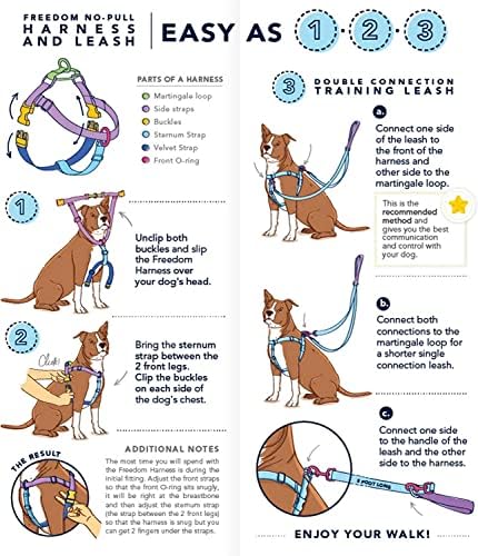2 hounds Design Freedom No Pull Dog Harness | Control reglabil blând confortabil pentru mersul ușor pentru câini | Pentru câini