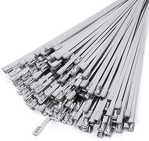 Legături cu fermoar metalic de 11 din oțel inoxidabil lung, multifuncțională, legături de cablu auto-blocare pentru înveliș