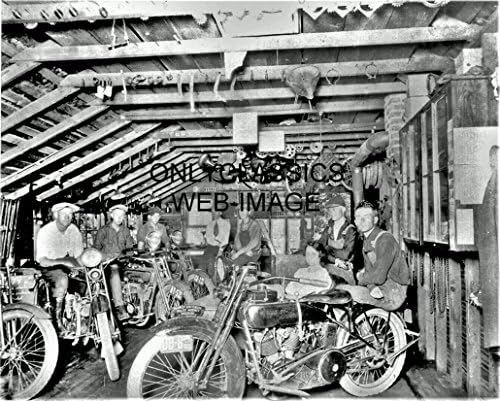 OnlyClassics 1921 Vintage Harley Davidson Motorcycle Dealer 8x10 Photo Sidecar Roseburg, sau