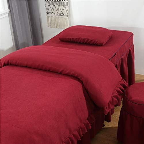 Seturi de foi de masă de masaj, culori solide nordic din dantelă 4 copertine pentru salon de înfrumusețare foaie de fustă spa+copertă
