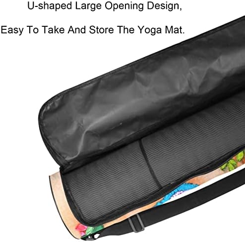 RATGDN Yoga Mat Bag, Peacock Exercise Yoga Mat Carrier Full-Zip Yoga Mat Carry Bag cu curea reglabilă pentru femei bărbați