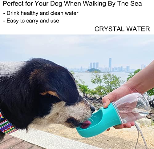 Sticlă de apă pentru câini COFOETLN, dozator portabil de castron de apă pentru câini pentru mers, călătorie, dozator de apă pentru câini, sticlă de apă Pet rezistentă la scurgeri, fără BPA, Plastic alimentar