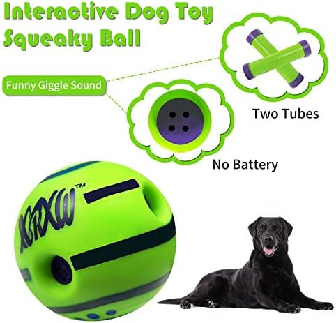 Wobble Giggle Dog Ball JOY Ball, Jucării interactive Squeaky pentru animale de companie, sunet amuzant de chicotire atrageți