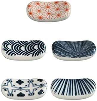 Luxshiny japonez decor sufragerie sufragerie decor 5pcs ceramică beton de odihnă ovală în formă de ovală japoneză betisoare