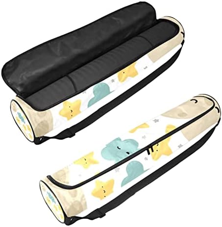 Yoga Mat Bag, Moon Cloud și Stars exercițiu Yoga mat Carrier Full-Zip Yoga Mat Carry Bag cu curea reglabilă pentru femei bărbați