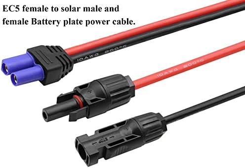 Zdycgtime 10AWG EC5 mamă la tată Solar și mamă fotovoltaică cablul de alimentare Kit este compatibil cu mufele EC-5 mamă și conectorii solari,pentru generatorul Solar Motocycle Weeder etc.
