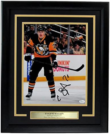 Evgeni Malkin Autografat 11x14 pinguini încadrați JSA 176744 - Fotografii NHL autografate