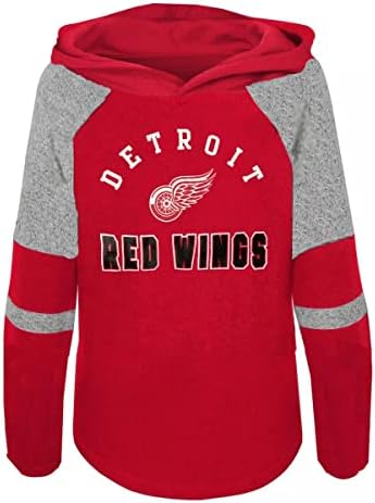 OutStuff Detroit Red Wings Juniors Girls 4-16 Cămașă cu mânecă lungă cu glugă