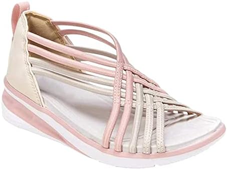Sandale pentru femei elegante, criss dantelă pe panouri sandale vintage sandale cu călcâie joasă pe pantofi papuci sandale romane