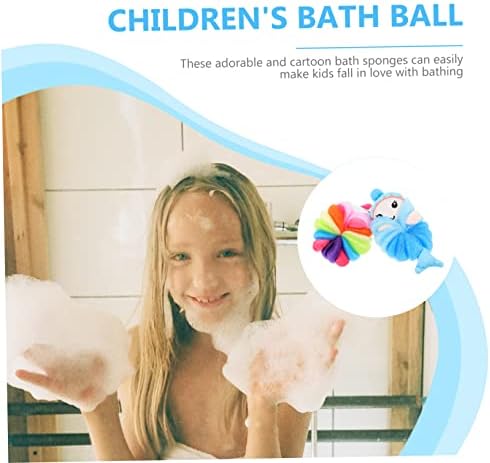 Healeved 8 buc Baby Loofah Bathbombs pentru copii bureți de baie pentru duș copii Baie burete Loofahs bile copii Loofah spate