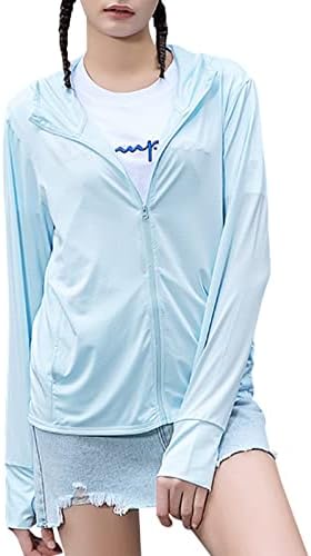 Femei UPF 50 + UV soare protecție îmbrăcăminte Zip up ușoare Hoodie soare Tricou drumeții în aer liber performanță Jachete